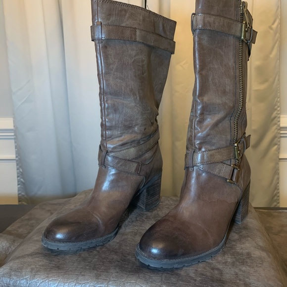Franco Sarto Women’s Distressed Leather Boots 10 - Picture 1 of 3